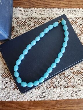 Vintage Trifari Turquoise-Colored Beaded Necklace